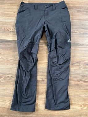 REI Screeline Hybrid Pants Womens 10P Petite Black Nylon Vent Hiking Stretch